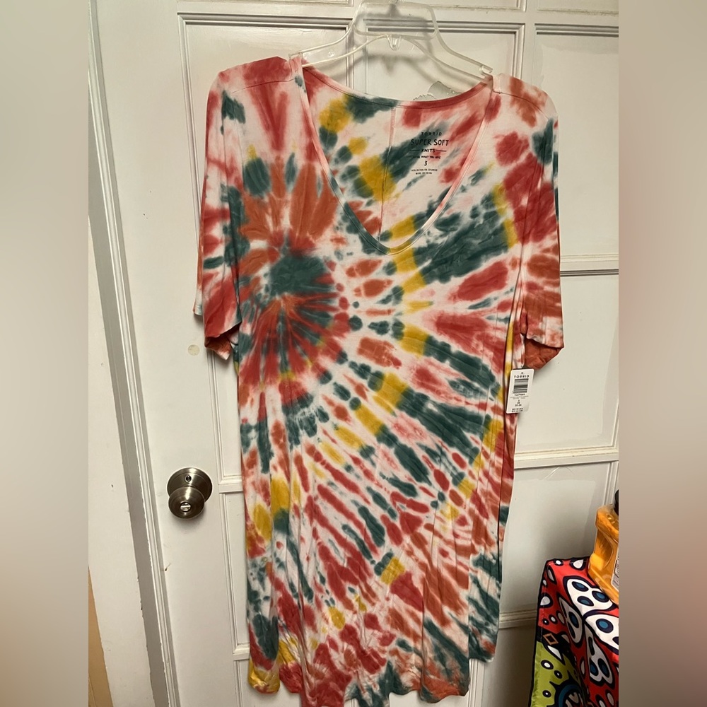 Torrid Multi Tie Dye Supersoft Dress-NWT 3x